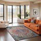 LIVABLISS Tapis de Salon à Poils Courts Doux Vintage Oriental JULIA 200x275cm Multicolore/Rose