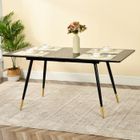 URBAN MEUBLE - Table extensible - rectangulaire - 4-6 personnes - convient pour salle à manger, salon, bureau - noir