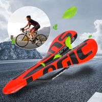 Pleine fibre de carbone brillant ultra-léger vélo selle coussin coussin siège (rouge)