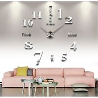 acrylique quartz créatif bricolage aiguille des horloges modernes montres grande horloge murale sticker miroir salon décoration