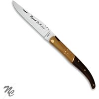 Couteau - Laguiole le Rustique - 10 cm - lame acier trempé - manche duo de teck et palissandre