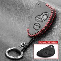 Coque clé,Étui à clé télécommande en cuir véritable, veste pour clé télécommande, pour Alfa Romeo, 147, 156, 166 GT, JTD - Type A