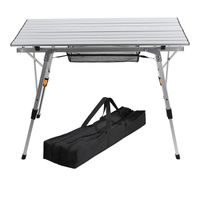 Cecaylie Table de camping 91x50cm, 2 Hauteur réglable, Table pliante d'appoint portable - Argento TABLE DE PIQUE-NIQUE SANS CHAISE