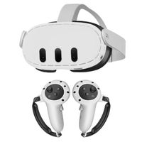 Pour Meta Quest 3 VR Protective Case Anti-drop Silicone Sleeve,Étui de protection en silicone pour Console VR/poignée Blanc