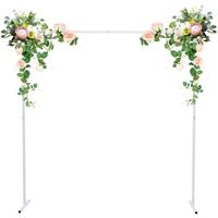 Arche de mariage en métal OUKANING - 2x2m - Blanc - Étagère de fleurs - Stand de décoration
