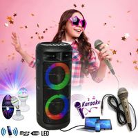 Enceinte Karaoke Enfant USB Bluetooth Portable PARTY ALFA-2600 200W Lumineuse