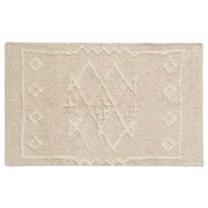 TAPIS Tapis en coton tufté écru motifs ethniques 90 x 15