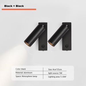 APPLIQUE  Black 2pcs - Applique Murale LED Pliable et Rotati
