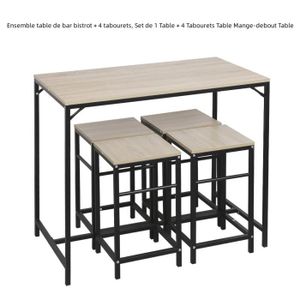 MANGE-DEBOUT Ensemble table de bar bistrot + 4 tabourets - Marq