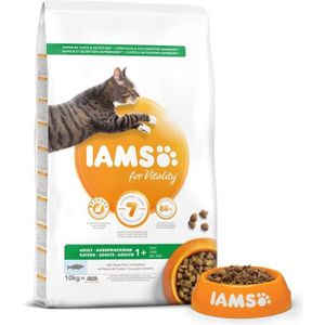 CROQUETTES IAMS Vitality Croquettes premium chats adultes 100% Complètes et équilibrées - Aux poissons de l’océan - Sans OGM Colorant - 10kg