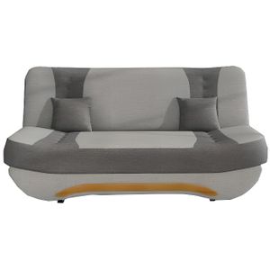 BANQUETTE Canapé Banquette convertible Clic-clac 3 places en tissu-FEBA  Gris+ gris foncé