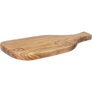 MW Planche à découper rustique en bois dolivier avec cuillère ronde gratuite 25 cm 