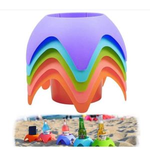 JOUET DE PLAGE 5 PCS Beach Cup stand - marsee - porte - gobelet de plage portable, accessoires indispensables pour des vacances à la plage
