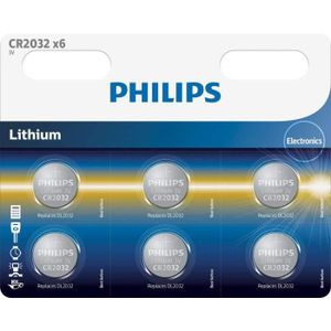 PILES Pack de 6 piles Philips Lithium 3V CR2032/DL2032 - 5060494791445