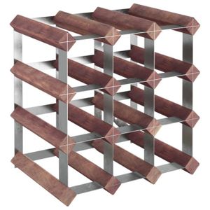 MEUBLE RANGE BOUTEILLE HUA - Armoires | meubles de rangement - Casier à bouteilles pour 12 bouteilles Marron Bois pin solide - YOSOO - DX2313