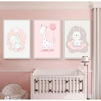 Lot De 3 Posters Pour Chambre D Enfant Decoration Animaux De Dessin Sans Cadre Pour Chambre De Bebe Garcon Ou Fille 30 40cm Cdiscount Maison