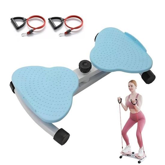 Twister Taille Avec 2 Bandes De Résistance – Plateau Rotatif Double Pédale – Charge Max 130 Kg – Pour Abdos, Perte De Poids, Tonicité