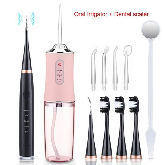 Pack Hygiène Totale 2-en-1 : Brosse à Dents Électrique + Détartreur Sonique + Miroir main image 0