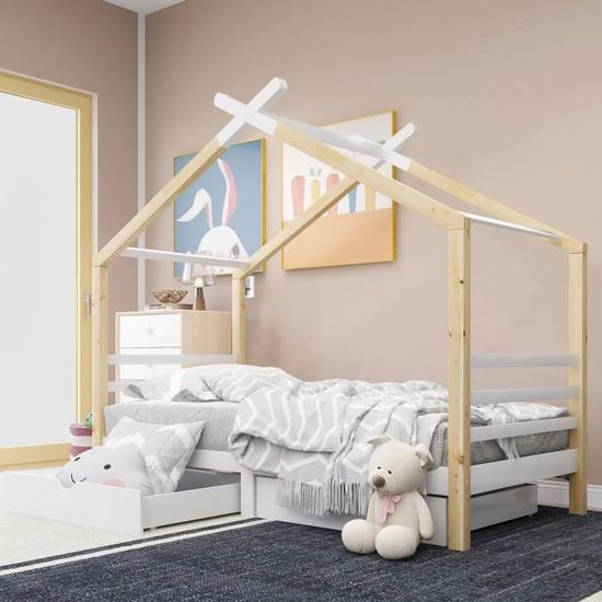 Canapé lit enfant blanc 90 x 200 cm - Norway