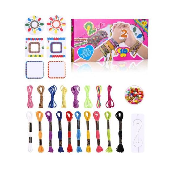 Bracelet Fille, 112 Pcs Kit Bijoux de Bracelets à Breloques, DIY Bracelet Creation Enfant Cadeaux de Noël d'anniversaire pour Filles - Beaux-Arts et Loisirs créatifs