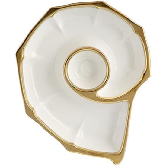 Plateau De Service Divisé En Porcelaine - 5 Compartiments, Idéal Apéritif, Frites, Fruits - Lavable Au Lave-vaisselle