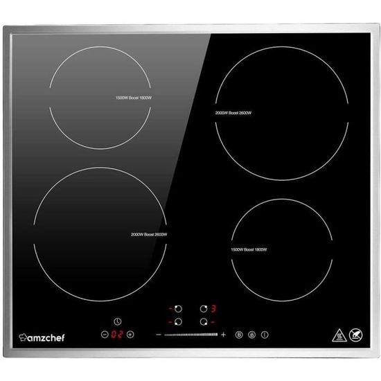 Table à Induction KKT KOLBE IND5901HC 59cm 4 Zones 7kW - Smart, WiFi, Noir