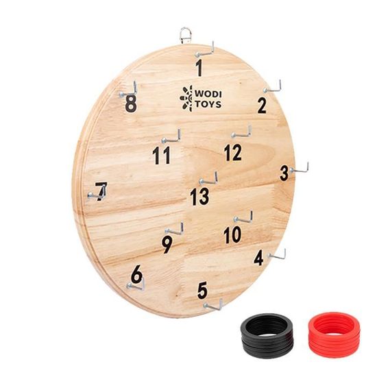Jeu De Lancer D'anneaux En Bois - 10 Pièces - Pour Enfants, Développement Coordination Main-œil - Intérieur Et Extérieur