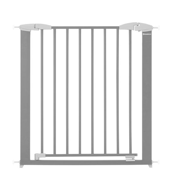 Barrière de sécurité BADABULLE Safe & Lock Métal - Ouverture portillon - Fixation pression - Gris métal