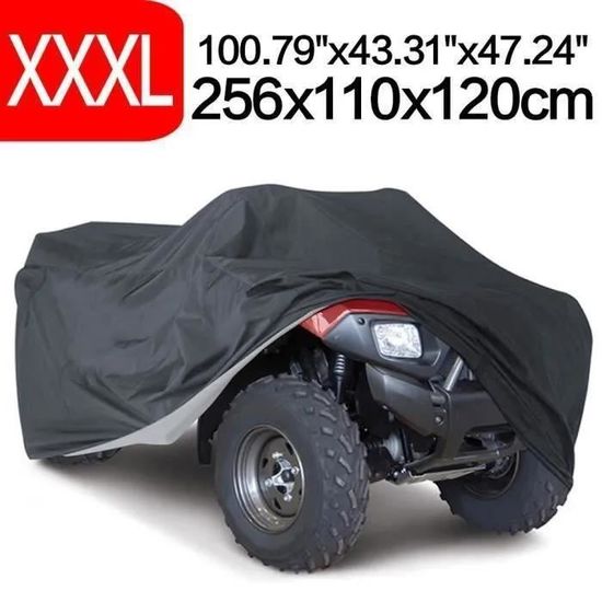 Housse/Bâche Protection pour Moto Quad ATV Extérieure Etanche Anti -UV XXXL Noir