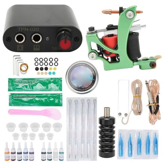 KIMISS Kit complet de machine à tatouer Kit de tatouage complet Kit de stylo d