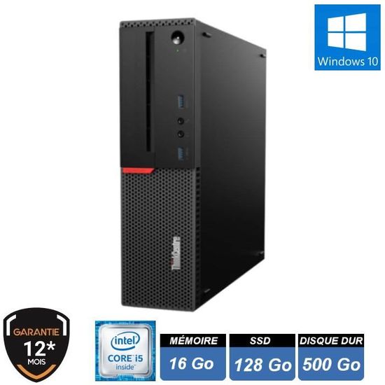 PC Lenovo ThinkCentre M800 SFF - I5-6500, 16Go RAM, SSD 960Go, Windows 11, Wifi