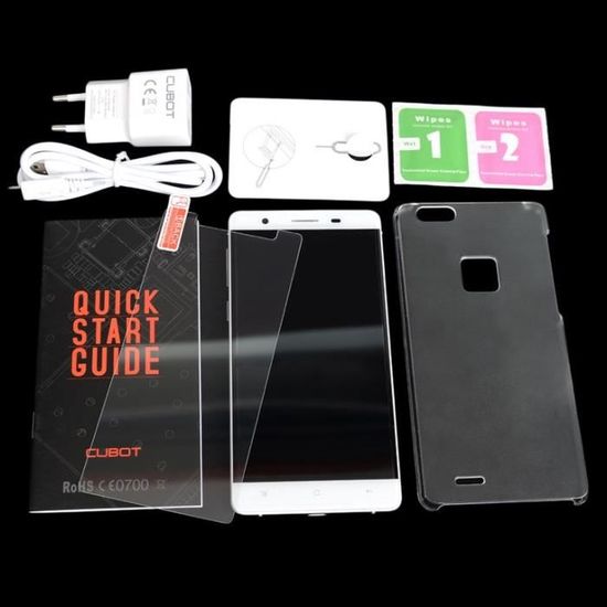 ggir-Cubot S500 Smartphone 2+16Go Déverrouillage Par Empreinte Digitale 4G ​​Lte Android 5.1 Mtk6735 Quad Core, Blanc