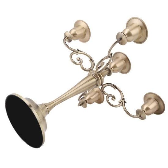 Candélabre 5 Branches En Métal Style Européen - Bougeoir Antique Pour Mariage, Noël, Décoration De Table - Or/Argent/Bronze - Hauteur 37cm