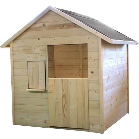 Maisonnette en bois avec toboggan 1.1m2 - 175x146xH212cm - maison
