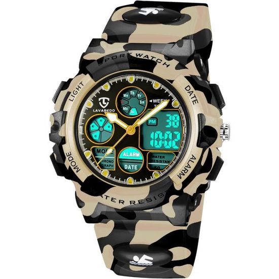 Montre Digitale Enfant Avec Chronomètre,Alarme, Date,Distance,Podomètres Marche Non Connecté