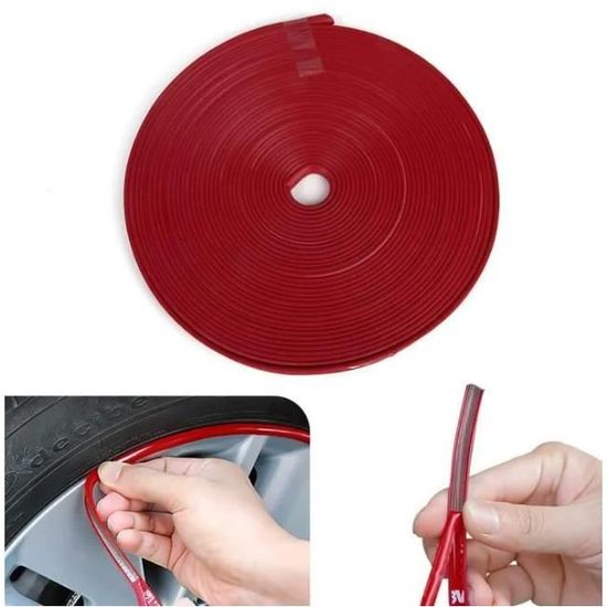 Anneaux Protection Jante Alliage 19 Pouces - Garniture Anti-Rayures Argentée Largeur 8 Mm