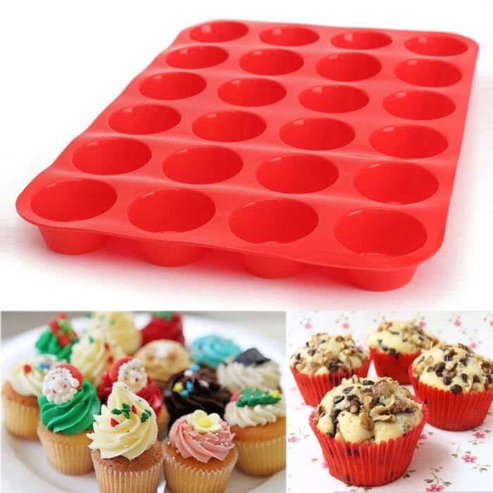24 Savon Mini Muffin silicone Cavity biscuits de petit gâteau moule ustensiles de cuisson Plateau Pan hg429
