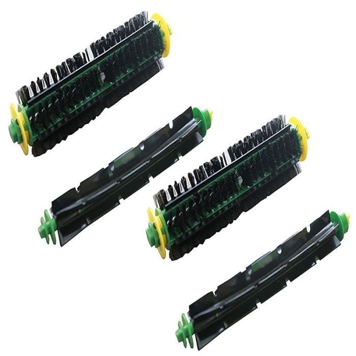Lot de 2 : Kit de Brosses pour IRobot Roomba Série 500 (Brosse en Soie et Brosse Batteuse) (Alternative aux 82501, 82301)