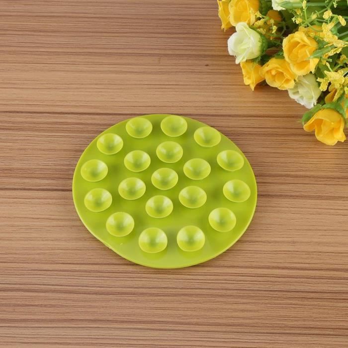 Ventouse forte à double face pour bol ou assiette pour bébé Tapis de table antidérapant à couverts en forme de bol(vert)---RAC