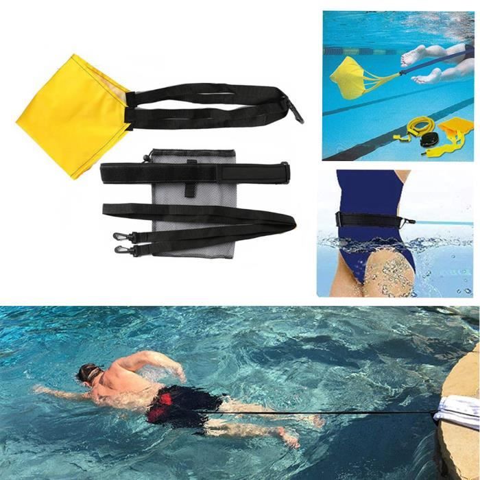Kit de Ceinture de Natation Bandes de élastique de Résistance de plongée corde de traction de piscine Jaune