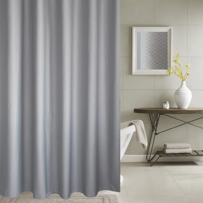 Rideau de Douche en Tissu de Polyester épaissi,Rideau de Douche imperméable d'hôtel,Rideau de Douche Gris foncé 180cm de Large*180cm