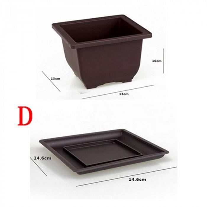 Version D - Pot E Leur + Plateau Alcon Arré Onsaï Ol Pépinière Assin Pots Jardinière Imitation Plastique Rectangle Leurs #41 #31