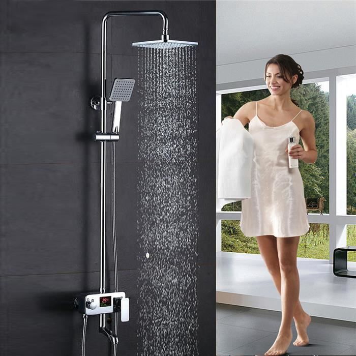 WISS-Colonne de Douche Douche ensemble douche panneau LCD affichage douche système douche de tête douche colonne discount