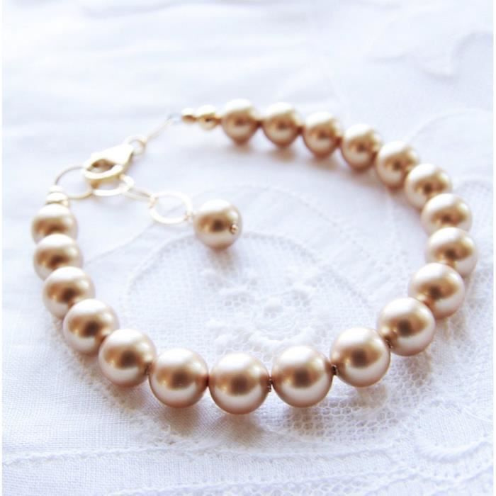 Craze swarovski d'or perle bracelet 14kt gold filled IW159