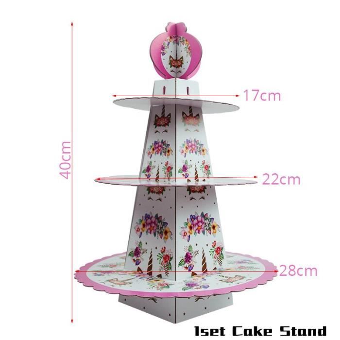 10 pièces sacs cadeaux licorne fête fournitures enfants fête d'anniversaire cadeau décoration béb 1pc cake stand -FJFK09884