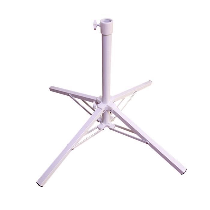 Base de Parasol Pied de 4 Pattes Tuyaux en Acier Poids de Base Du Parapluie Fixation Rotative Support de Parasol pour Jardin