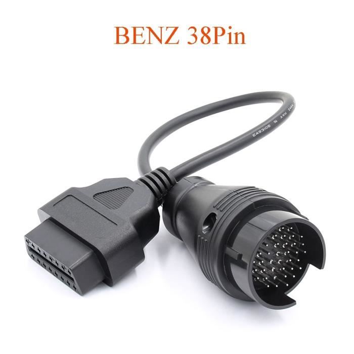 Adaptateur de Diagnostic OBD2 avec connecteur OBD, 38 broches, pour Mercedes Benz, Audi, Bmw, Fiat, 16 broche 38Pin for Mercedes
