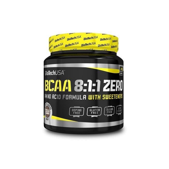 BCAA 8.1.1 ZERO 250gr Biotech USA - Cola
