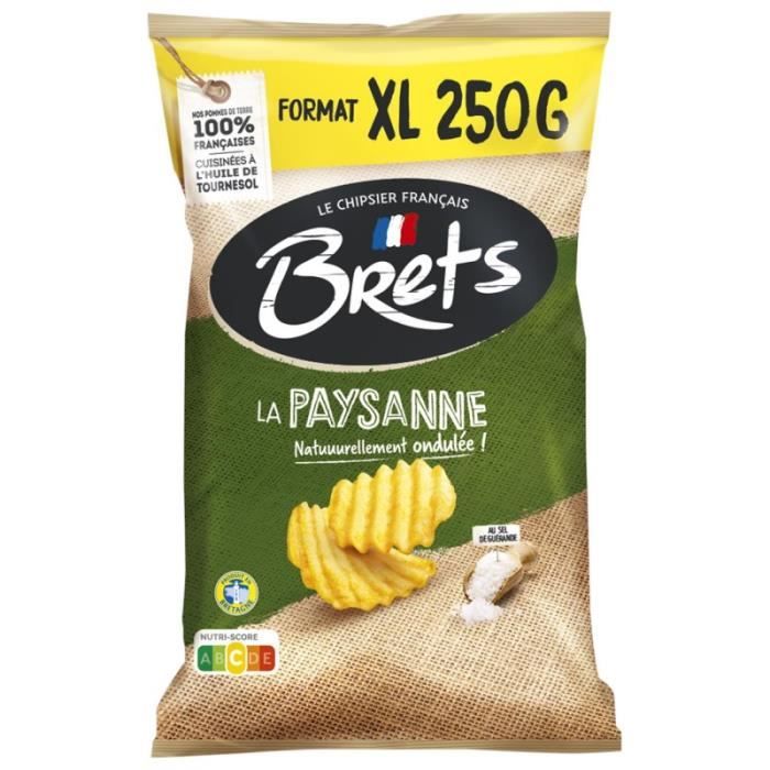 BRET'S - Chips Nature Paysannes Au Sel De Guérande 250G - Lot De 4