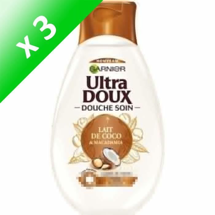 GARNIER Gel douche Ultra Doux Coco Macadamia - 250 ml (Lot de 3)